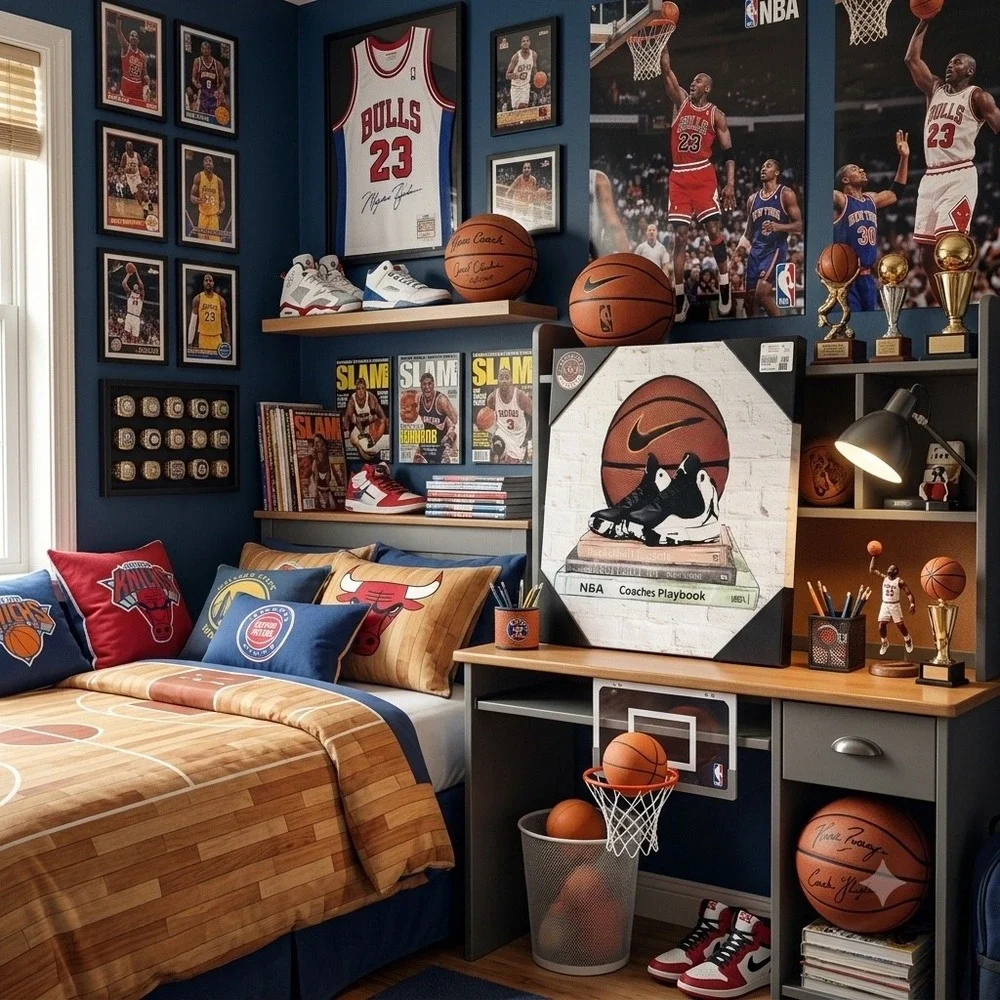 NotoriArt Basketball Jordan Sneaker Canvas Wall Art 15x15 Sports Decor